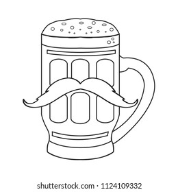 Hipster beer outline