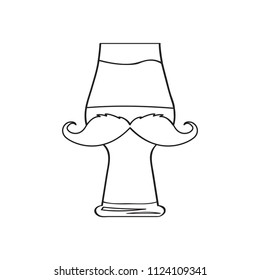 Hipster beer outline