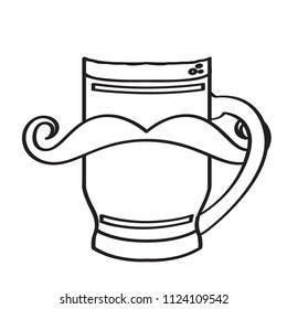 Hipster beer outline
