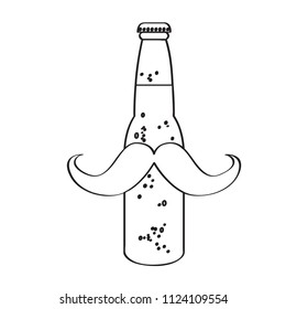Hipster beer outline