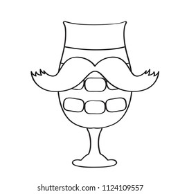 Hipster beer outline