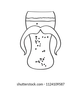 Hipster beer outline