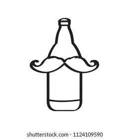 Hipster beer outline