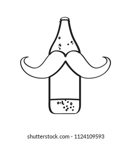 Hipster beer outline