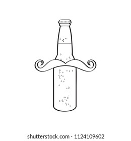 Hipster beer outline