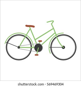 Hipster bicycle flat vector illustration.