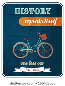 Hipster bicycle promo poster vector illustration