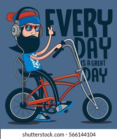 hipster, bicycle vector design
