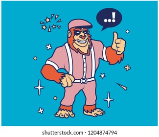 Hipster Big Foot Cartoon T Shirt Design