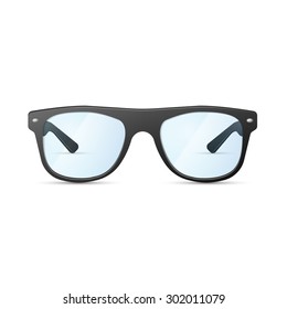 hipster  black glasses on a white background