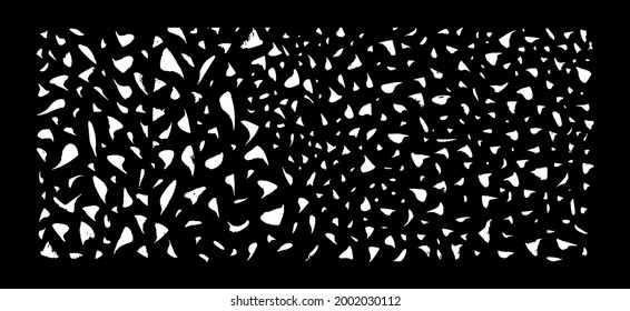 Hipster black and white pattern with brush stroke dots. Vector irregular abstract texture with random hand drawn spots.