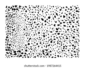 Hipster black and white polka dot pattern. Vector irregular abstract texture with random hand drawn spots.