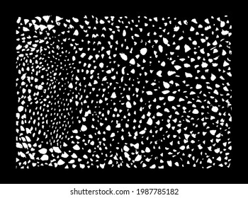 Hipster black and white polka dot pattern. Vector irregular abstract texture with random hand drawn spots.