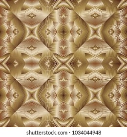 Hipster boho holographic gradient seamless pattern, gold background