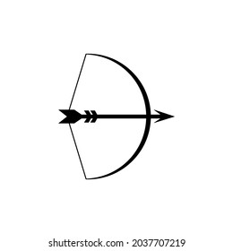 Icono de hipster con flechas. Ilustración plana con arco negro con icono de flechas. Patrón vectorial.