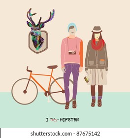Hipster boy ang girl - fashionable youth - how to dress like hipster