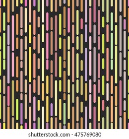 Hipster broken lines seamless pattern, stylish pop art decoration design element, random colored dash and dot cover mockup