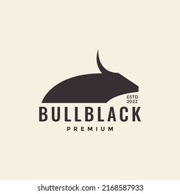 hipster bull or buffalo head simple logo design vector graphic symbol icon illustration creative idea