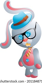 Hipster bunny rabbit