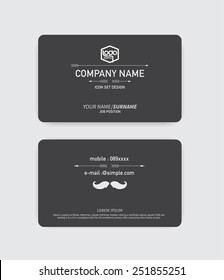 Hipster business card vector background