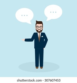 Hipster Businessman having s conversation
