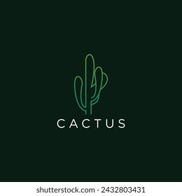 Hipster cactus logo icon design vector