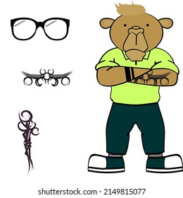 hipster camel character cartoon in vector format