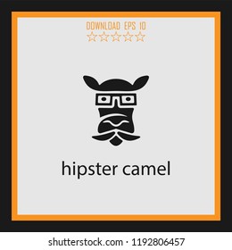 hipster camel vector icon