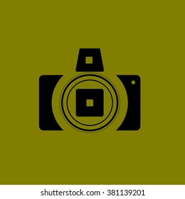 Hipster camera flat icon vector illustration
