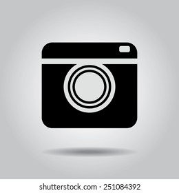 Hipster camera photo icon. Vector