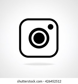 Hipster camera photo line icon. Vector illustration.