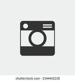 hipster camera vector icon flat isolated sign