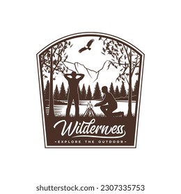 Hipster Camping Logo. Outdoor Camping Vintage Logo Vector
