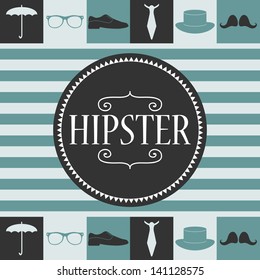 Hipster card design with various elements