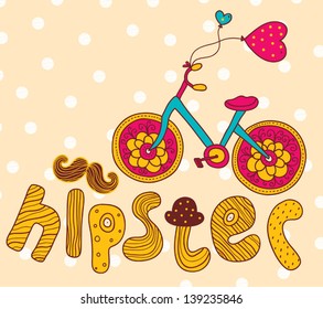 Hipster card. Vector illustration