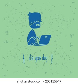 hipster cartoon character