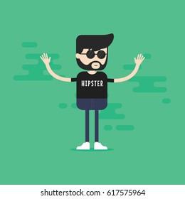 Hipster cartoon character. vector