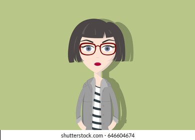 Weird Hair Girl Stock Vectors Images Vector Art Shutterstock