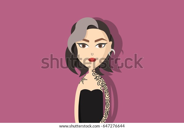 Suchen Sie Nach Hipster Cartoon Character Woman Tattoos Piercings Stockbildern In Hd Und Millionen Weiteren Lizenzfreien Stockfotos Illustrationen Und Vektorgrafiken In Der Shutterstock Kollektion Jeden Tag Werden Tausende Neue Hochwertige Bilder