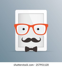 hipster cartoon tablet