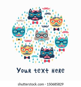 hipster cat card