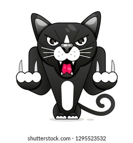 Hipster Cat Icon on White Background. Vector illustration