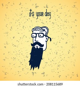 hipster character with beard