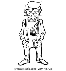 Diseño de caracteres hipster . 