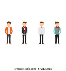 Hipster Character Design Vector.