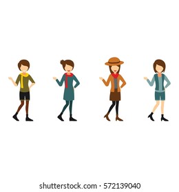 Hipster Character Design Vector.