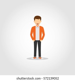 Hipster Character Design Vector.