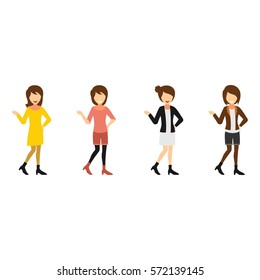 Hipster Character Design Vector.