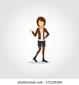 Hipster Character Design Vector.