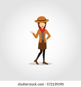 Hipster Character Design Vector.